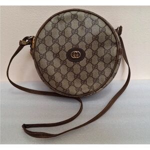 Vintage GUCCI Round GG Pattern Shoulder Bag Crossbody